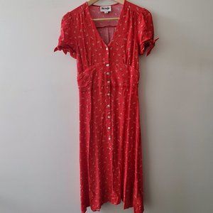 ROUJE Laura dress. US 6 / FR38 / Size S. Red floral print.
